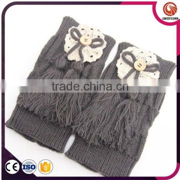 New Color Knitted Boot Cuffs Women Leg Warmer with big button