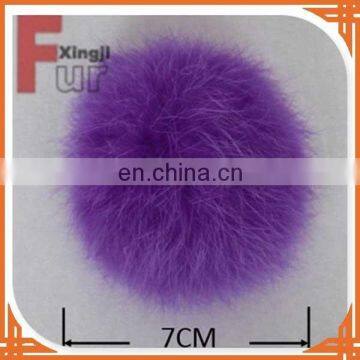 rabbit fur pom keychain