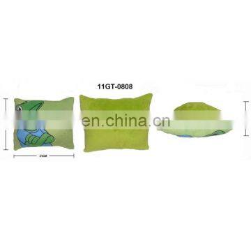 High Quality Fluffy Green Frog Pattern Square Car Cushion Pillow