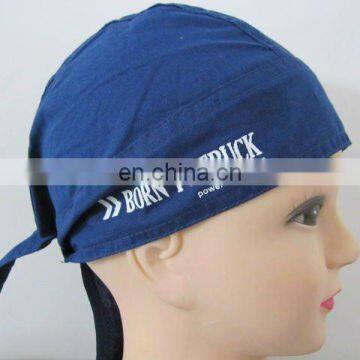 100% cotton moisture absorption back tied doo rag cap for sports