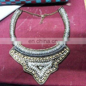 2013 fashion Indian style bead embroidery collar necklace