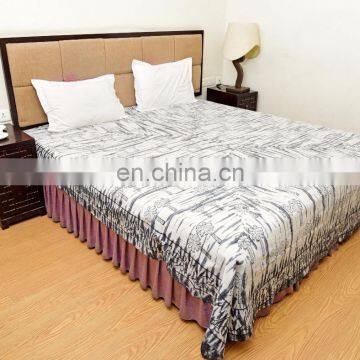 Indian New Palm Tree Block Printed Cotton Bedding Bed Cover Shibori Throw Bedspread