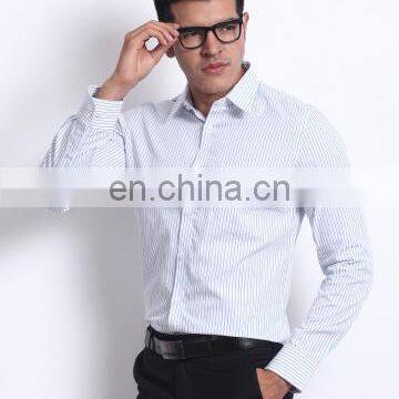 Men White & Blue Striped Slim Fit Formal Shirt photo-4