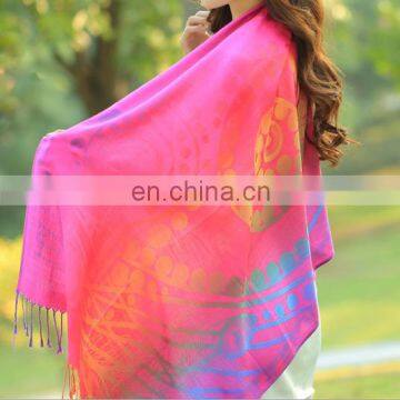 100% Cotton 7 Multicolours Phoenix Tail Design Winter Head Wraps and Shawls photo-3
