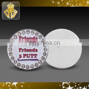 Soft Enamel Golf Ball Marker With Acrylic Stone