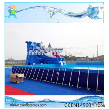 Above Ground Outdoor Giant PVC Pool Type Metal Frame Swimming Pool For Commercial