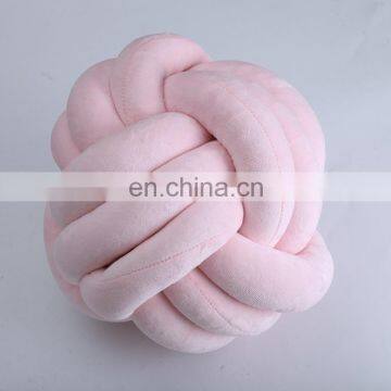 Unique Modern Polyester Crystal Velvet Chunky Knotted Ball Pillow Cushion With Core And Filling photo-2