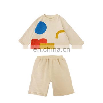 6794/2 piece color blocking casual print sets for little girls babys clothes sets gift  toddlers girl