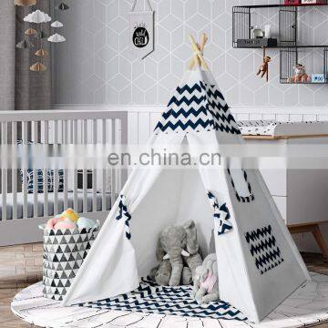 Kids Cotton Canvas Teepee Tent Children Play Tent Indoor Outdoor Toy Tent for Girls and Boys photo-2