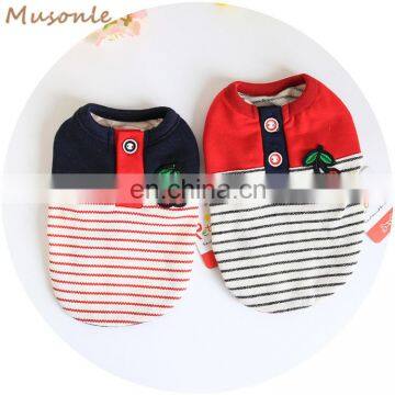 Wholesale fashional classic stripe dog t-shirt boy dogs clothes