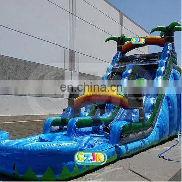 Blue Palm Tree Inflatable Water Slide
