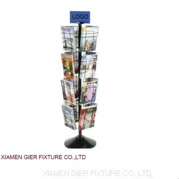 Fashion Modern Customized Point of Sale Trade Show Floor Wire Literature Display Rack Stand photo-4
