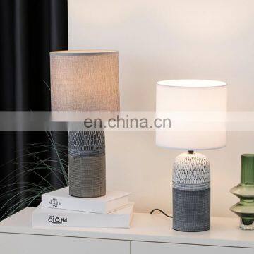 Hot Sale Fancy Ceramic Desk Lamp Antique Design Grey Lighting Table Lamp for Home Bedside photo-3
