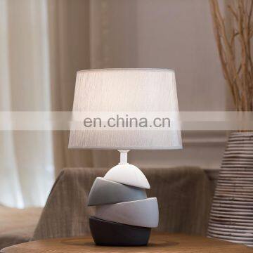 Novel furniture restaurant office desk light custom ceramic base matte table lamps for home decoration