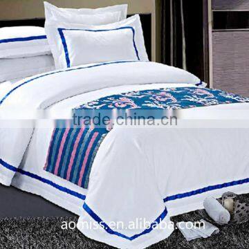 Cotton 400 Thread Count Hit Color Sateen Bedding Set White Bed Linen Hotel photo-2