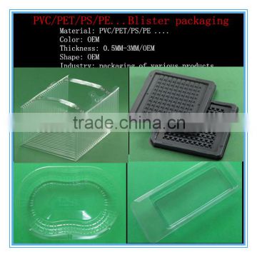 PVC/PET/PS/PE/pp Blister packaging vacuum thermoforming Plastic packing box