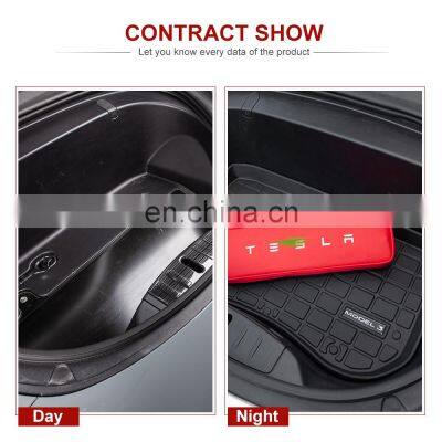 Carest Model3 Car Front Trunk Mat TPE Rubber Floor Tasteless For Tesla Model 3 Accessories Fit Argo Before Cargo Tray Waterproof photo-2