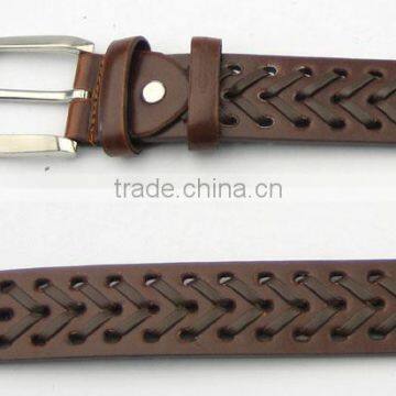 Fashion brown PU belt for man's dress