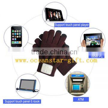 Fancy Wireless bluetooth touch screen gloves /leather Touch screen gloves and Bluetooth glove in acrylic