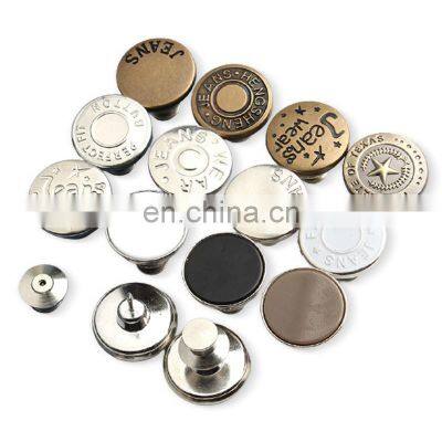 Wholesale Easy Use Jeans Button 17mm Accessories Denim Buckle Jeans Bags Buttons