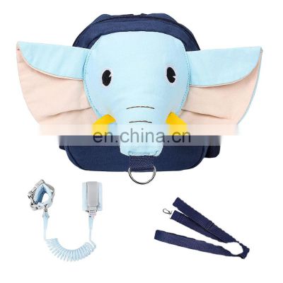 3-in-1 Blue Elephant kid Backpack,with Reins, Anti Lost Safety Wrist Link Belt, Baby Walking Harness, for 1-5 Years Old Child