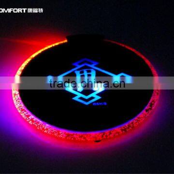 Mini colorful round illuminated sticker coaster