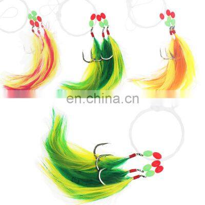 3Pcs/Set Carbon Steel Mackerel Turkey feather Bass Lure  Fishing Sabiki rig Hook pesca Sabiki