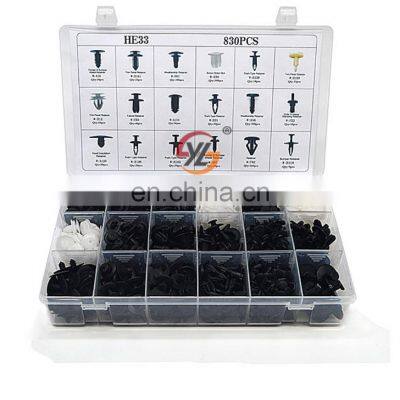 HE33 High-quality Fastener Rivets Clips Set Bumper Retainer Kit Body Clips Assortment 830PCS/SET