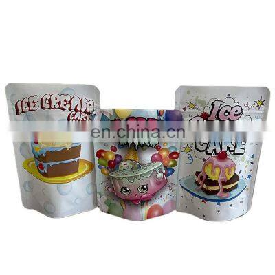 3.5g Powder Custom Print Food Stand Up Bag Packing Pouch With Clear Window Zip Lock Bags