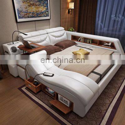 Custom Italy Bedroom Furniture Latest Double King Size massage Bed Modern Luxury Bedroom Furniture sets