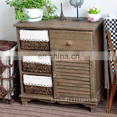 antique wood carved cane cabinet furniture chest of wicker plastic weave drawers