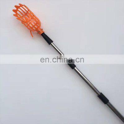 Amazing Yellow Orange Large Basket Eating Garden Tool Handle Pole Plastic Fruit Picker