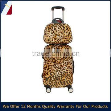 leopard print travel trolley luggage case for USA,japan,Euro market