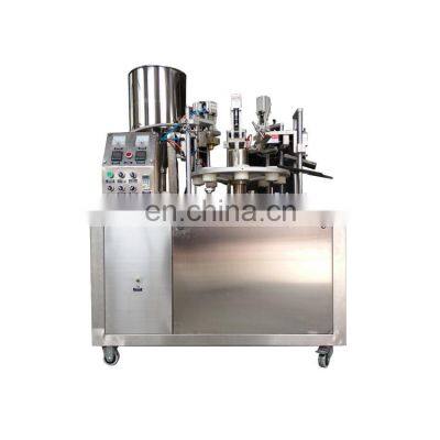 Semi automatic cosmetic liquid cream ointment toothpaste and sealing plastic soft tube filling machine