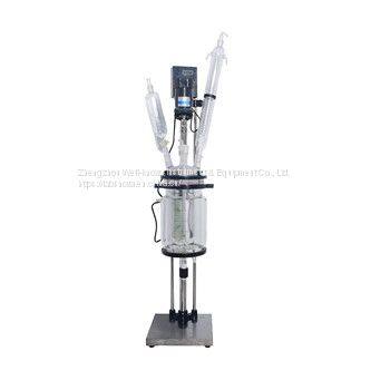 5L Jacketed Glass Reactor 5l Reactor Cheap Jacketed Laboratory Reactor Lab Glass Reactor With Jacket photo-2