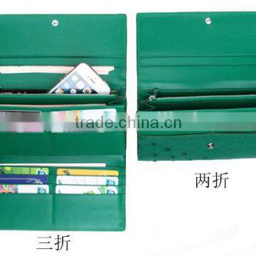 High Quality Customized Logo Genuine Real Ostrich Leather Clutch Wallet for Women photo-4