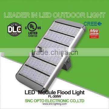 UL DLC approved 300w led flood light, high pole led flood lighting 300w with 5 years warranty