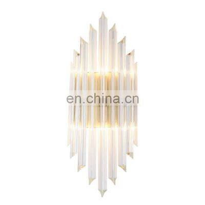 American luxury crystal wall lamp living room background wall lamp aisle staircase modern bedroom bedside lamp