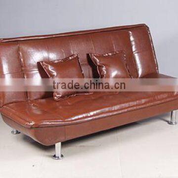 Wood Leather Sofa Bed