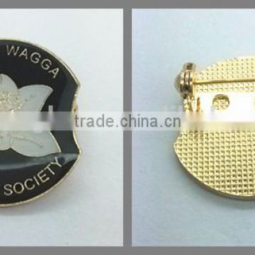 Magnetic backing epoxy collar lapel pin