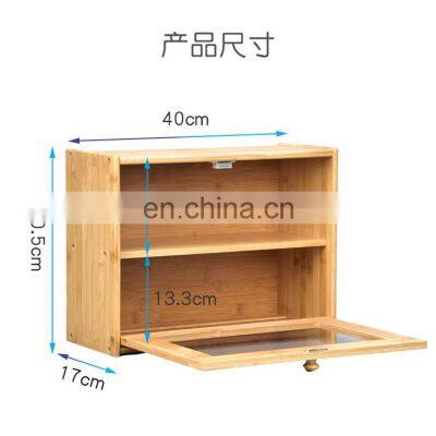 Customization Kitchen Multifunction Natural Bamboo Fiber Bread Storage Box Pantry Organizer Home Storage & Organization photo-3