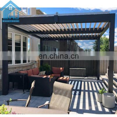 Customised color outdoor waterproof luxury garden wrought iron sheet cheap pergola for house