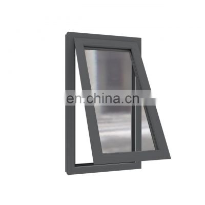 WEIKA EXW Price Cheap Aluminum Black Apartment Toilet Bathroom Double Glass Awning Top Hung Window