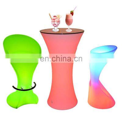 garden furniture light up patio table rgb plastic wine hotel chair cocktail bar counter adjustable bar stool