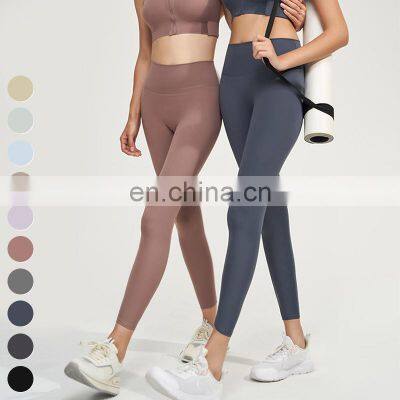 No Embarrassment line Yoga Pants Gym Fitness Leggings High Waist Butt Lift Sports Pants Women Yoga Leggings With Back Pocket