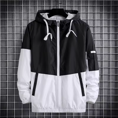 OEM Custom Logo Wind Breaker Fashion Men Outdoor Sports Plus Size Windbreaker Jacket For Men photo-5