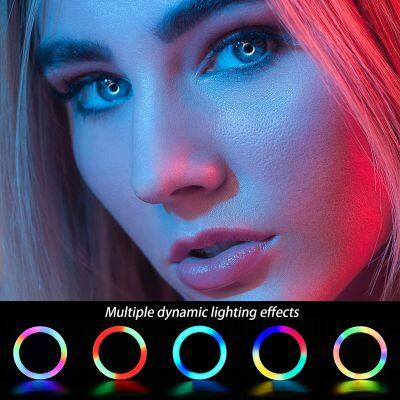 14 Colors Portable Remote Control With Tripod Stand 10 Inch LED Ringlight RGB Ring Light Ring Light With Tripod Stand