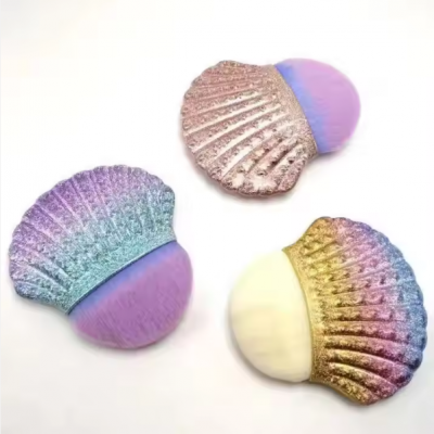 Free Sample Customized Label Mermaid Fish Shell Girl Like Foundation Brushes Nylon Hair Makeup Brush for Foundation Liquid