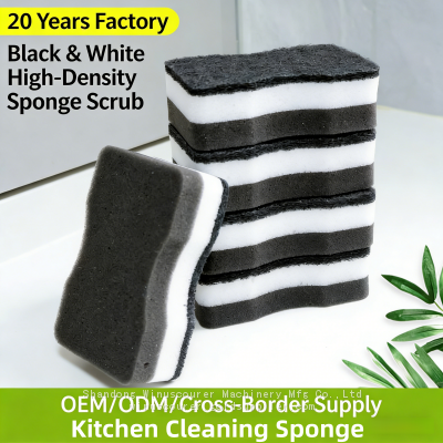 Heavy Duty Scrub Sponge Cleaning Pad Double Layer Dish Washing Foam Cleaner for Home Use photo-4