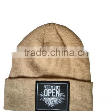 Cheap Custom Acrylic Beanie Hat with Woven Label